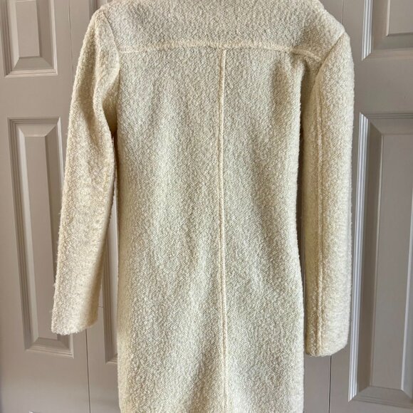 Glamorous Off-White Wool Blend Asymmetrical Coat - XS - Picture 6 of 10